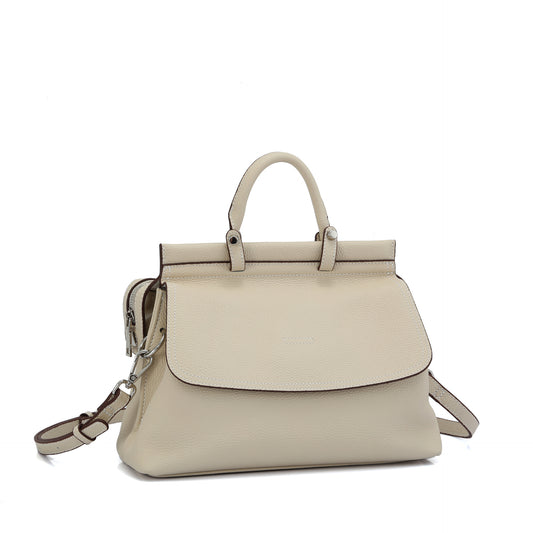 Women's First Layer Cowhide Oblique Simple High-grade Car White Handbags