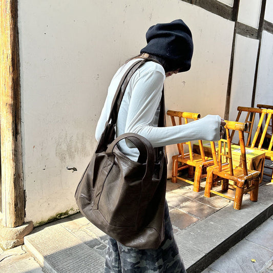 Women's & Men's & Ge Trendy Leather Big Street Tote Bags