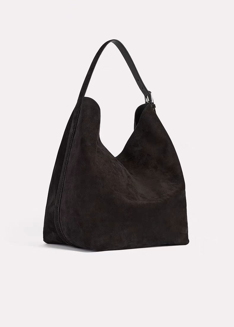 Women's Vintage Suede Matte Cowhide Genuine Leather Tote Bags