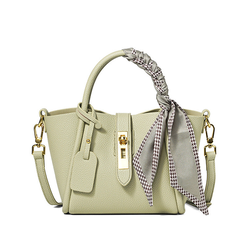 Women's Genuine Leather Vegetable Basket Portable High-grade Tote Bags