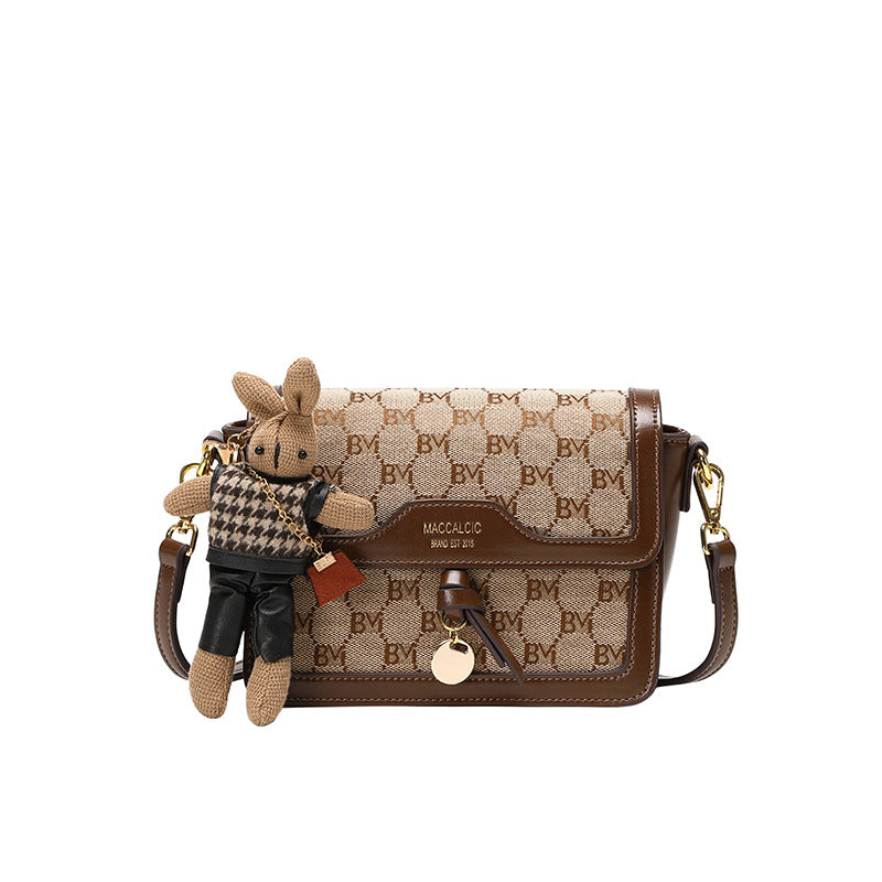 Women's Classic Slouchy Fashionable High-grade Textured Small Square Bags