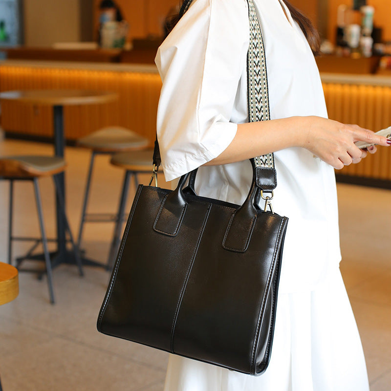 Cowhide Large Original Texture Genuine Retro Tote Bags