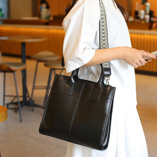 Cowhide Large Original Texture Genuine Retro Tote Bags