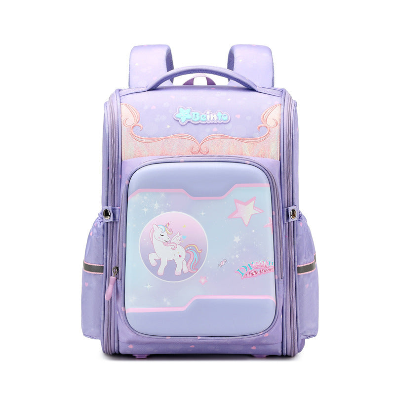 Open Lightweight Large Capacity Burden Reduction Elementary School Students' Schoolbags