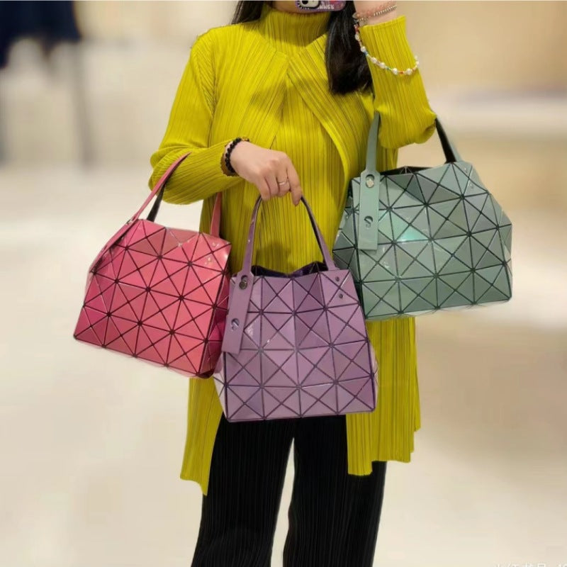 Women's September Underarm Geometric Diamond Pattern Box Shoulder Bags