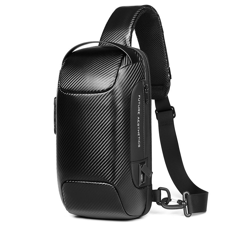 Men's Innovative Carbon Fiber Waterproof Leisure Men's Chest Bags