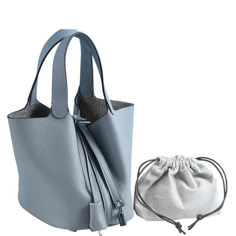 Women's Lychee Pattern First Layer Cowhide Vegetable Handbags