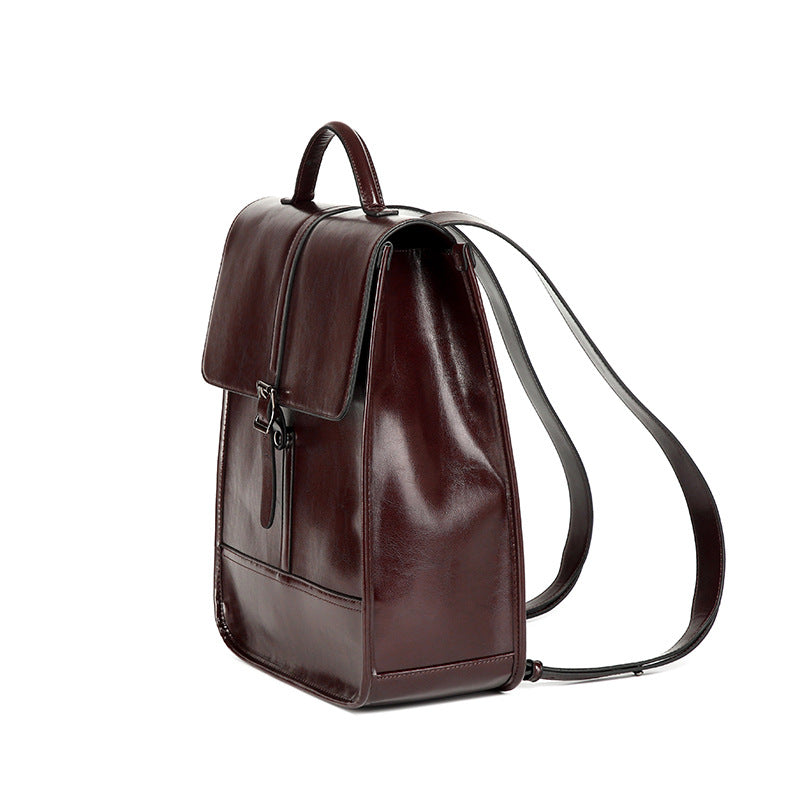 Women's & Men's & British Style Waterproof Leather Commuter Backpacks