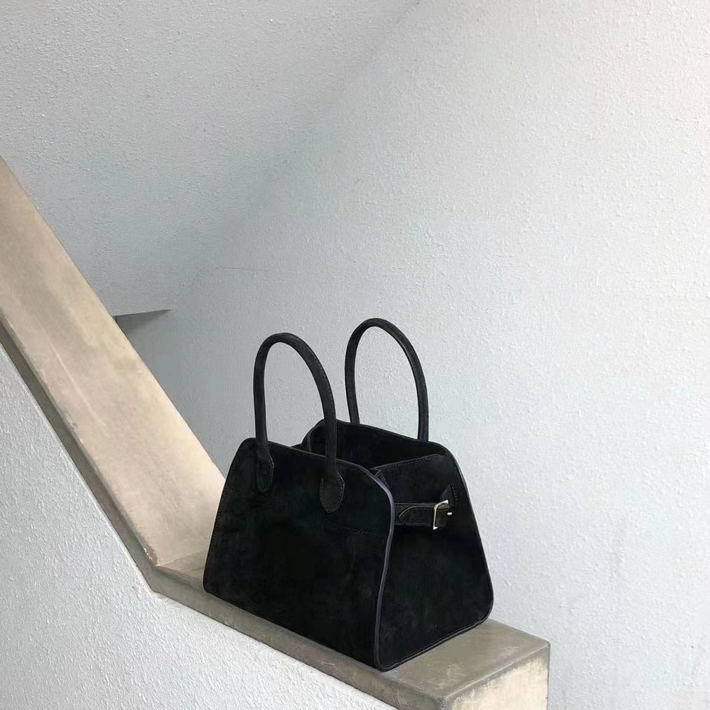 Cowhide Frosted Niche Large Capacity Color Bucket Bags