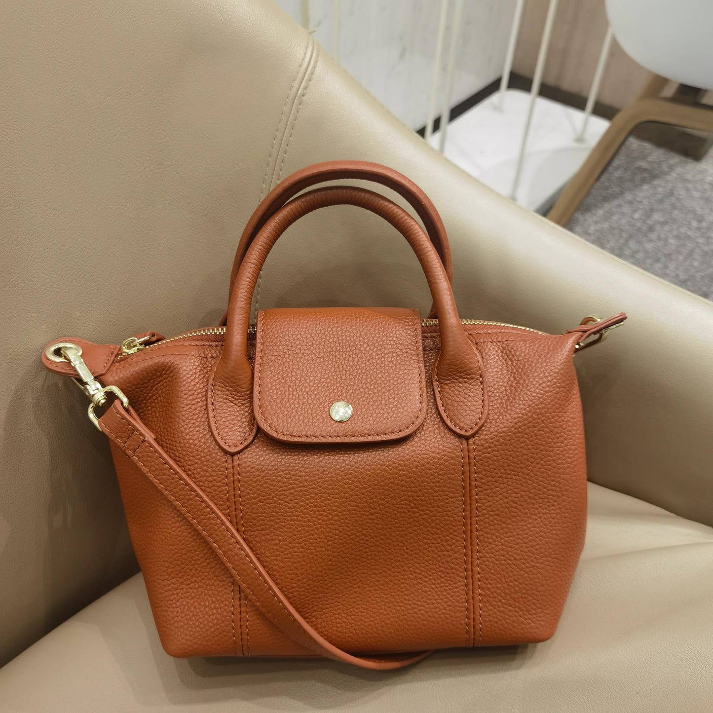 Women's Commute Soft Leather Dumpling Genuine Fashion Tote Bags