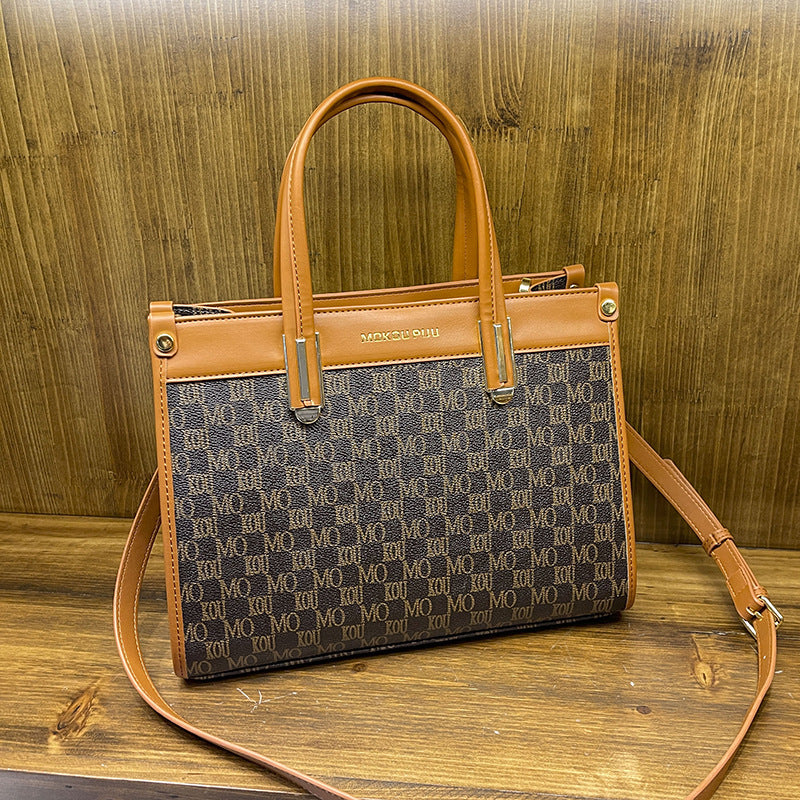 Women's Tide Vintage Letter Print Commute Handbags