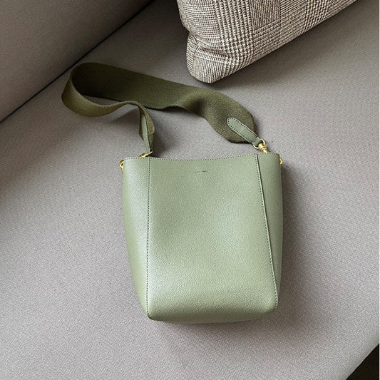 Women's Wide Strap Single Leather Simple Son Bags