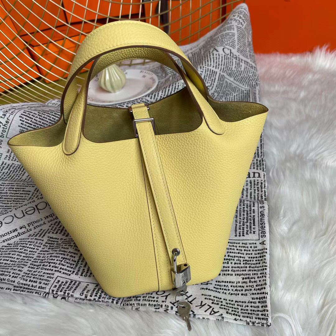 Women's Vegetable Basket Cowhide Handmade Wax Line Handbags