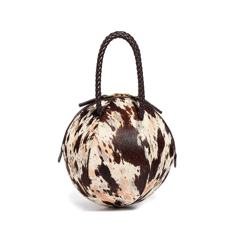 Women's Portable High-grade Horse Fur Hand Ball Handbags
