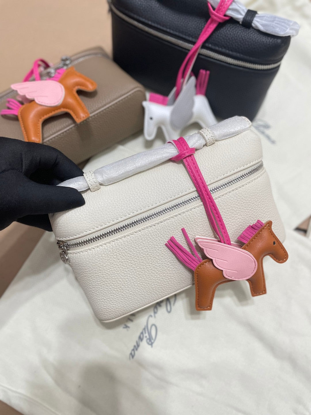 Women's Box First Layer Cowhide Simple Fashion Cosmetic Bags