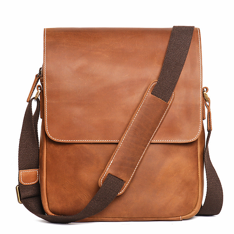 Women's & Men's & Genuine Leather Crazy Horse Retro Men's Shoulder Bags