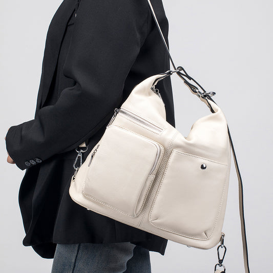 Women's Genuine Leather Made Korean Versatile First Layer Cattlehide Fashion Backpacks