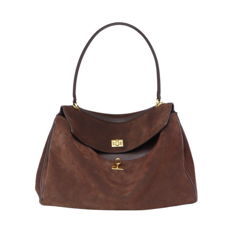 Women's Matte Leather High-grade Soft Suede Kelly Tote Bags