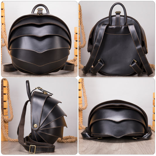 Men's Crazy Horse Leather Retro First Layer Cowhide Personality Backpacks