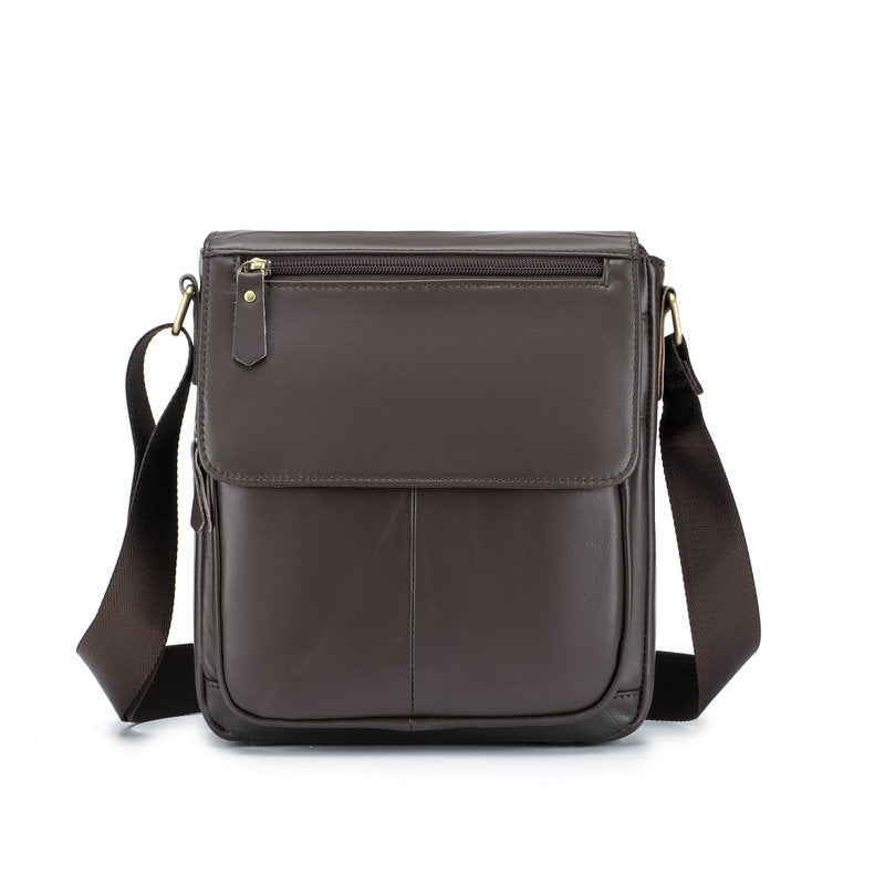 Men's First Layer Cowhide Vintage Cover Commuter Men's Messenger Bags