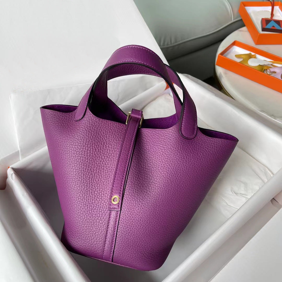 Women's First Layer Litchi Pattern Genuine Leather Bags