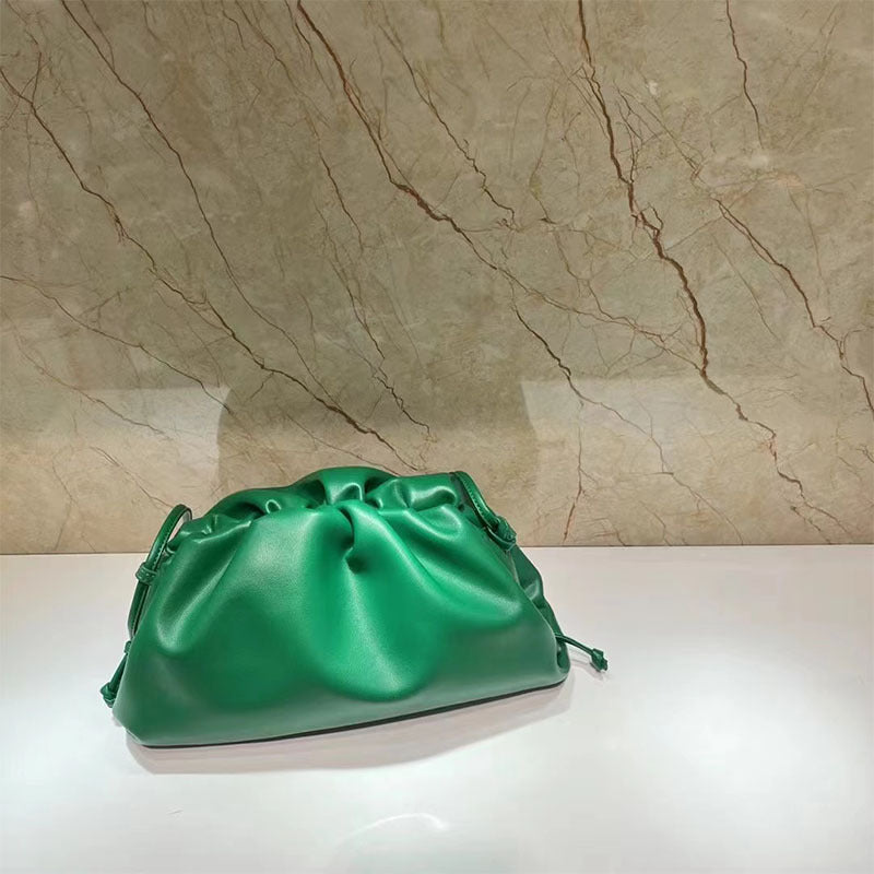 Women's Selected Genuine Leather Dumpling Clutch Cowhide Crossbody Bags