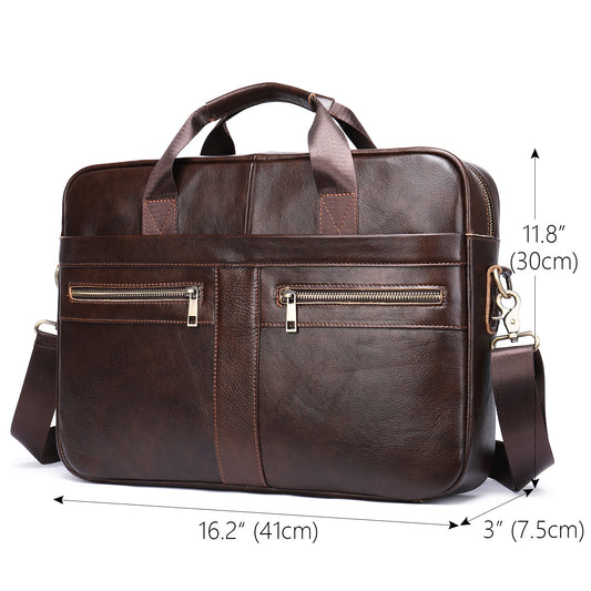 Men's Leather Business Cowhide Large Size Computer Men's Briefcases