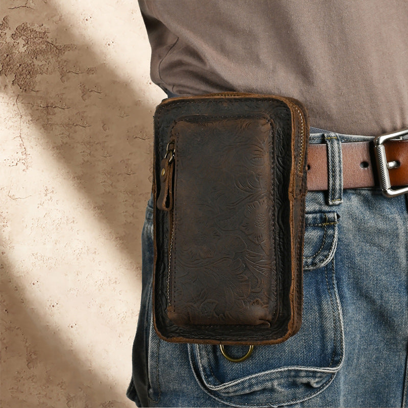 Men's Horse Leather Vintage For Mini Pure Men's Messenger Bags
