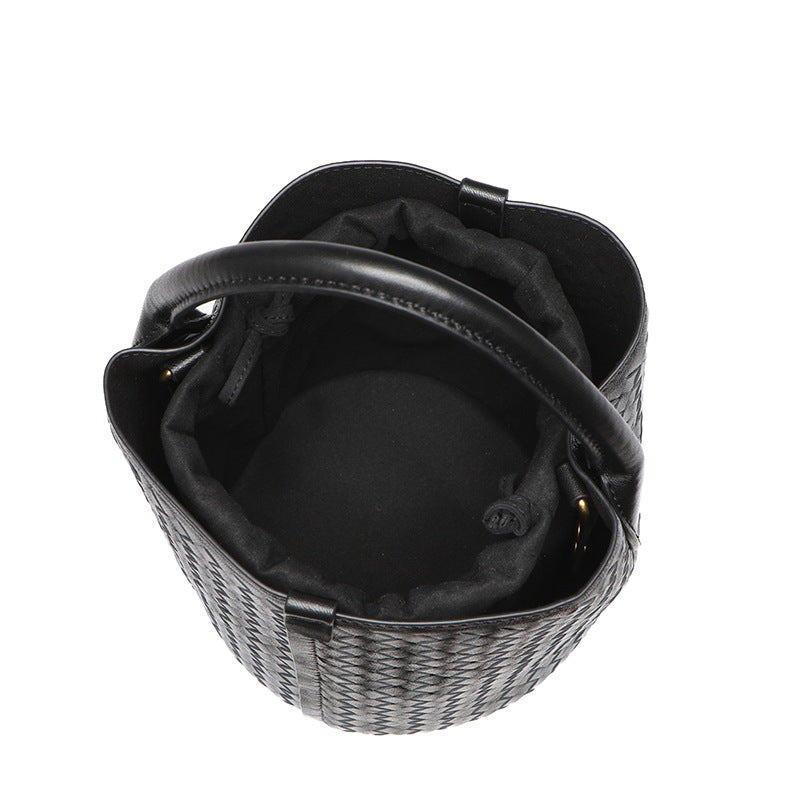 Women's Woven Sheepskin Portable Vegetable Basket Handbags
