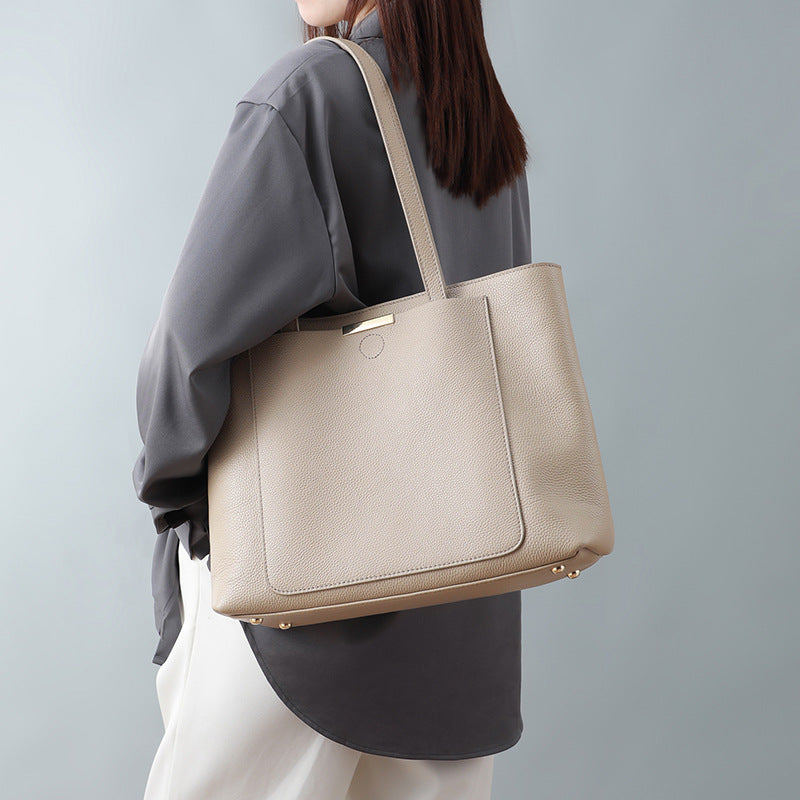 Women's Big Fashion Trendy Genuine Leather Versatile Handbags