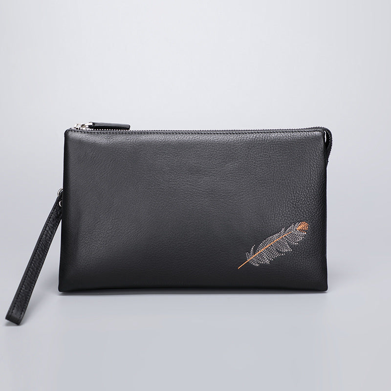 Men's Genuine Leather Wrist First Layer Cowhide Clutch Business Men's Handbags
