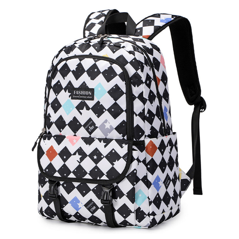 Women's Fresh Sweet Large Capacity Checked Printed Bags