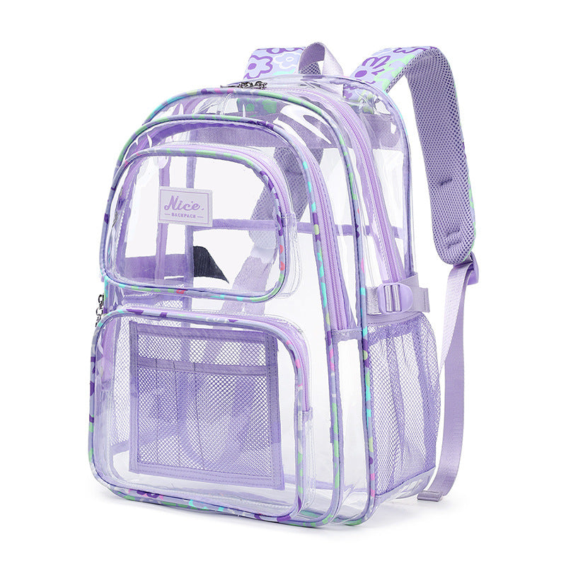 Women's Transparent Campus College Large Capacity Leisure Backpacks
