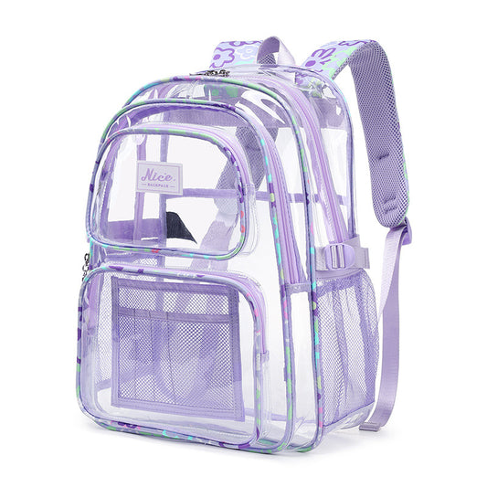 Women's Transparent Campus College Large Capacity Leisure Backpacks