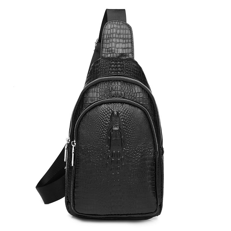 Men's Pattern Genuine Leather Top Layer Cowhide Men's Chest Bags