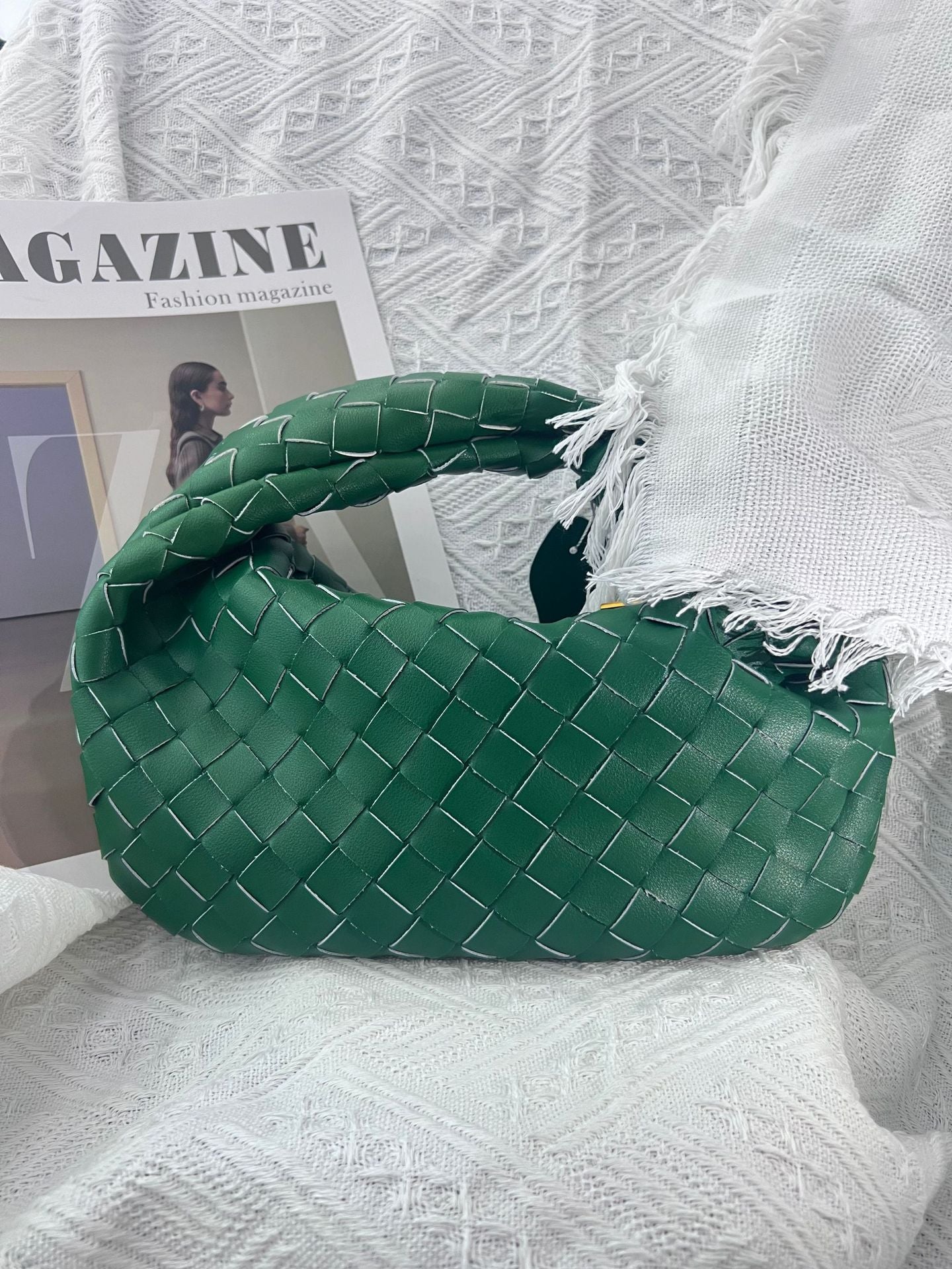 Women's Genuine Leather Hand-woven Cloud Soft Pleated Handbags