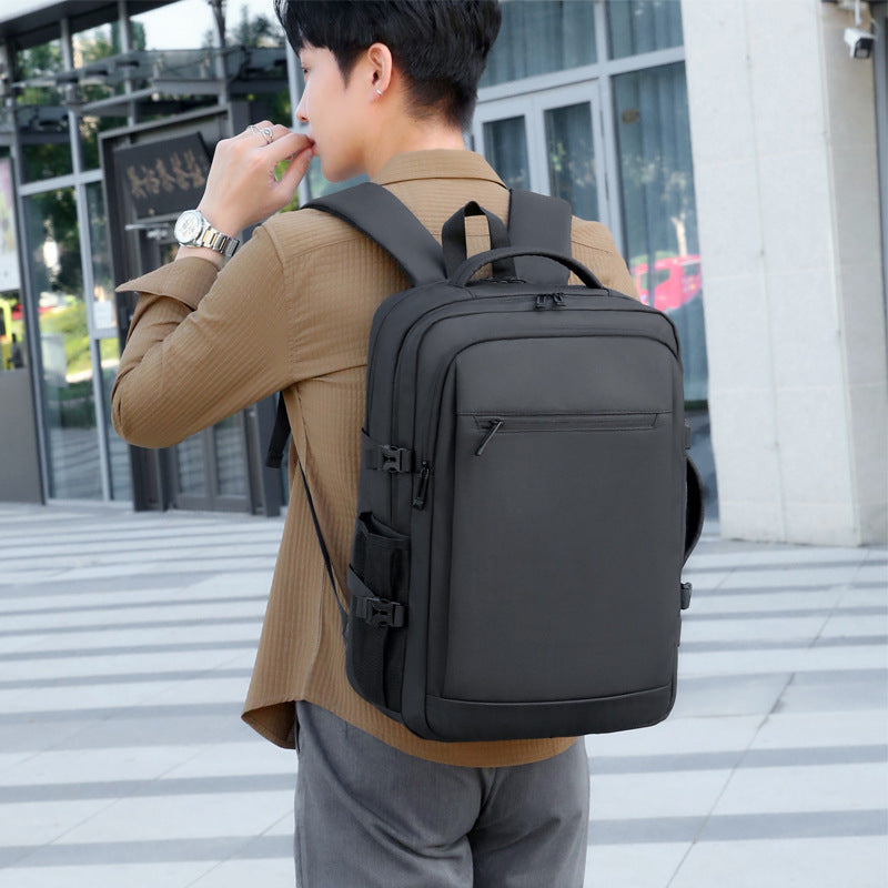 Men's Solid Color Waterproof Derm Business Trip Backpacks