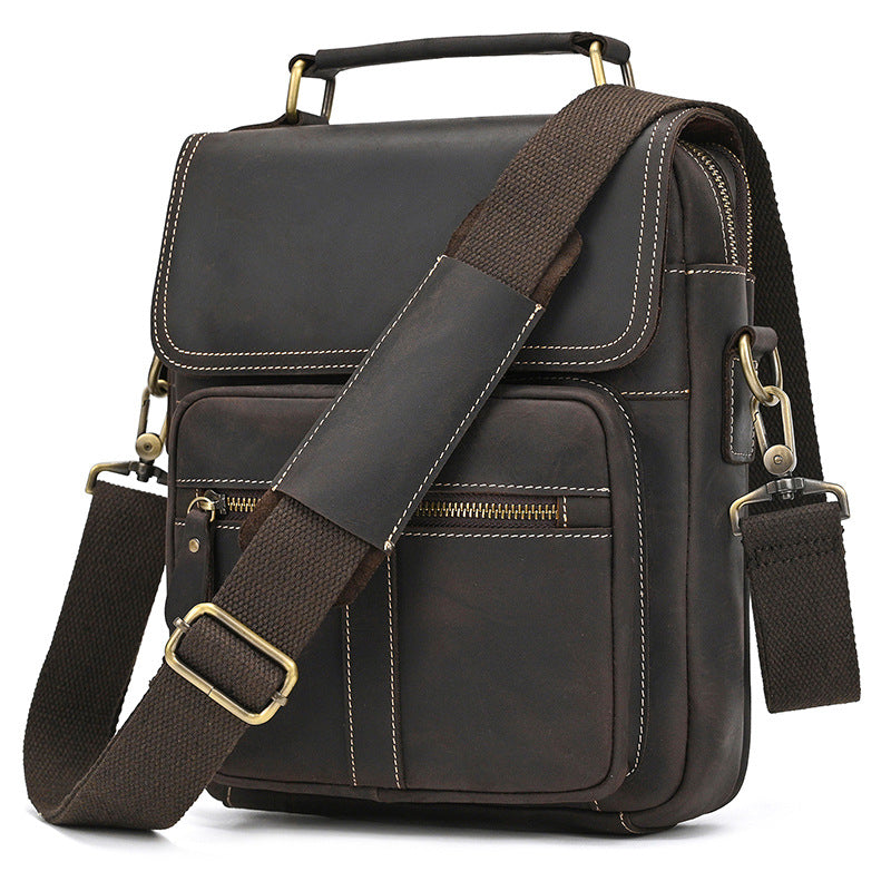 Men's Leather Crazy Horse Vintage Top Layer Men's Shoulder Bags
