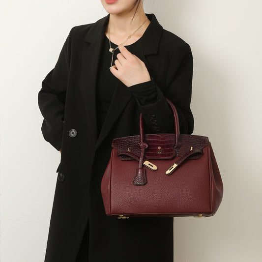 Women's Commuting Fashion Female Crocodile Pattern Stitching Shoulder Bags