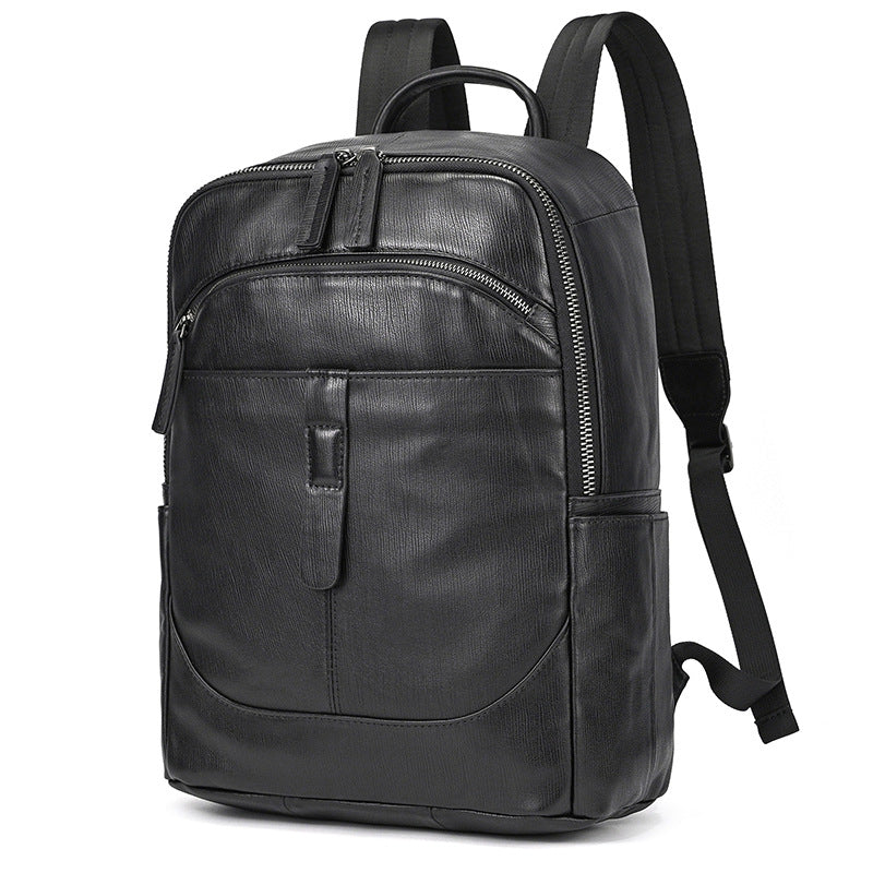 Elegant Men's Fashion Leather Cowhide Commuter Backpacks