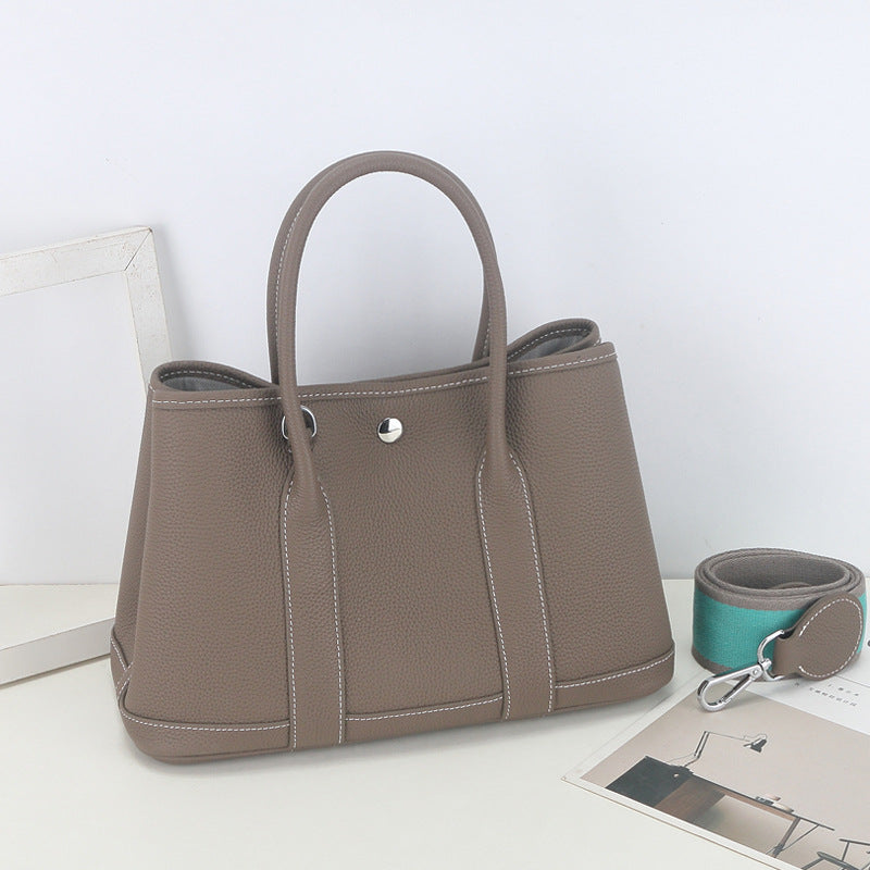 Version First Layer Cowhide Genuine Leather Fashion Large Handbags