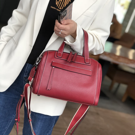 Women's Layer Leather Fashion Simple Pillow Commuter Shoulder Bags