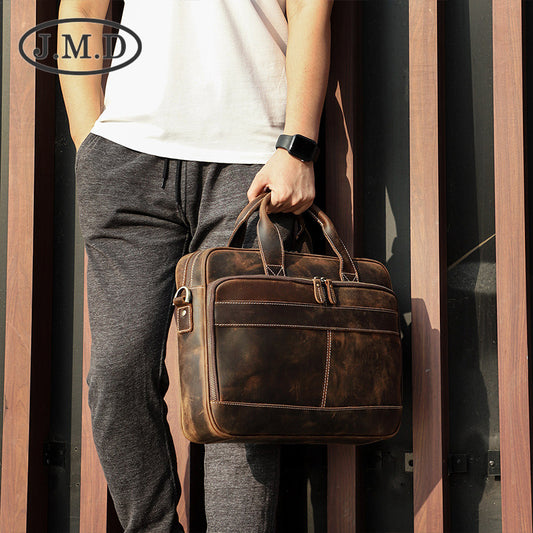 Men's Vintage Leather Top Layer Crazy Horse Men's Handbags