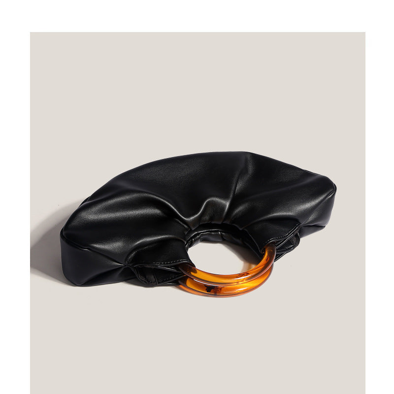 Niche Horn Acrylic Female Pleated Cloud Shoulder Bags