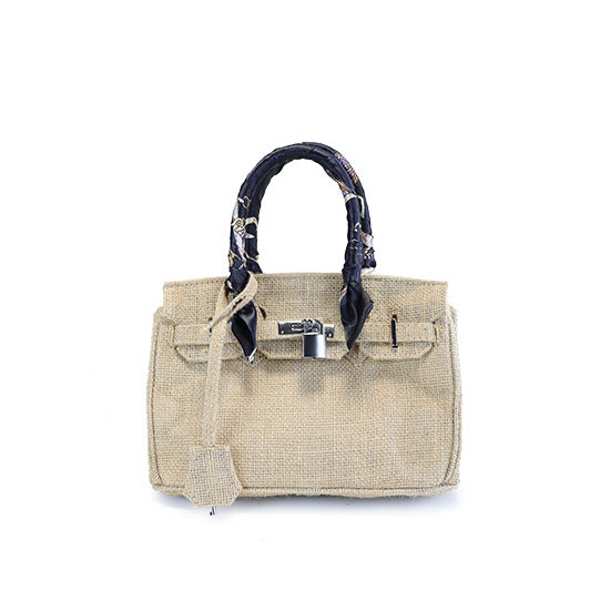 Fashion International Catwalk Vintage Drawstring Jute Handbags