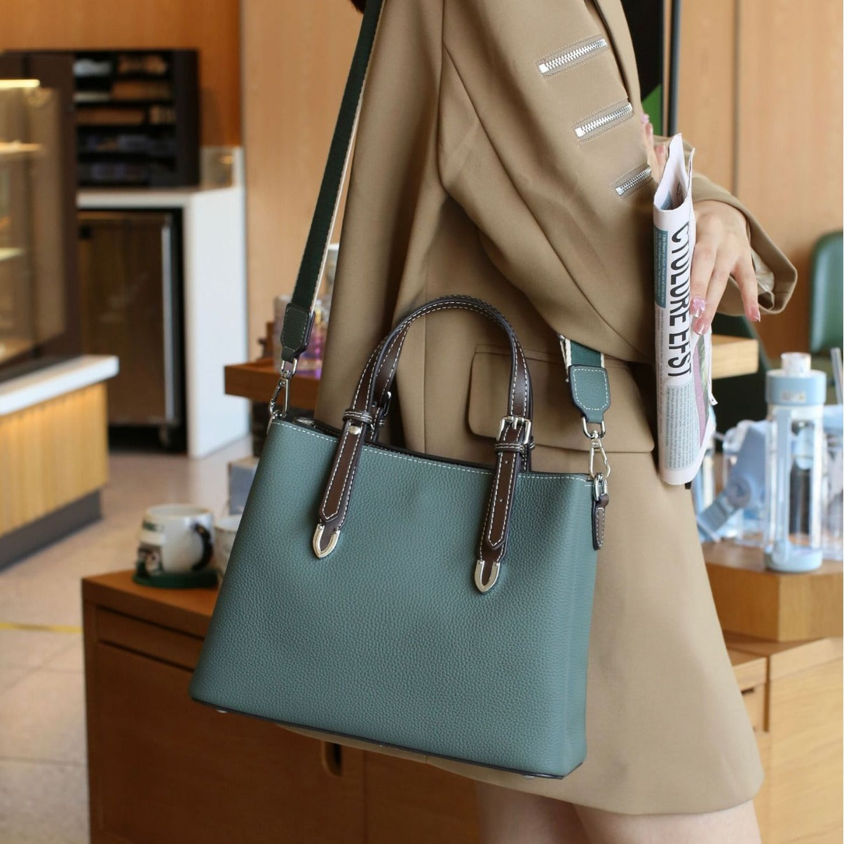 Women's Top Layer Leather Large Capacity Fashion Shoulder Bags