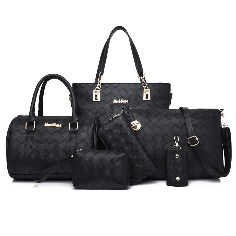 Women's Retro Match Sets Mother Woven Portable Shoulder Bags