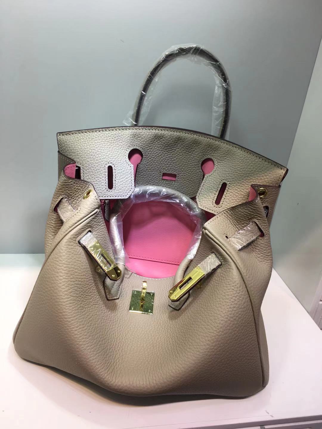 Women's Color Matching Spoof Fashion First Layer Cowhide Handbags