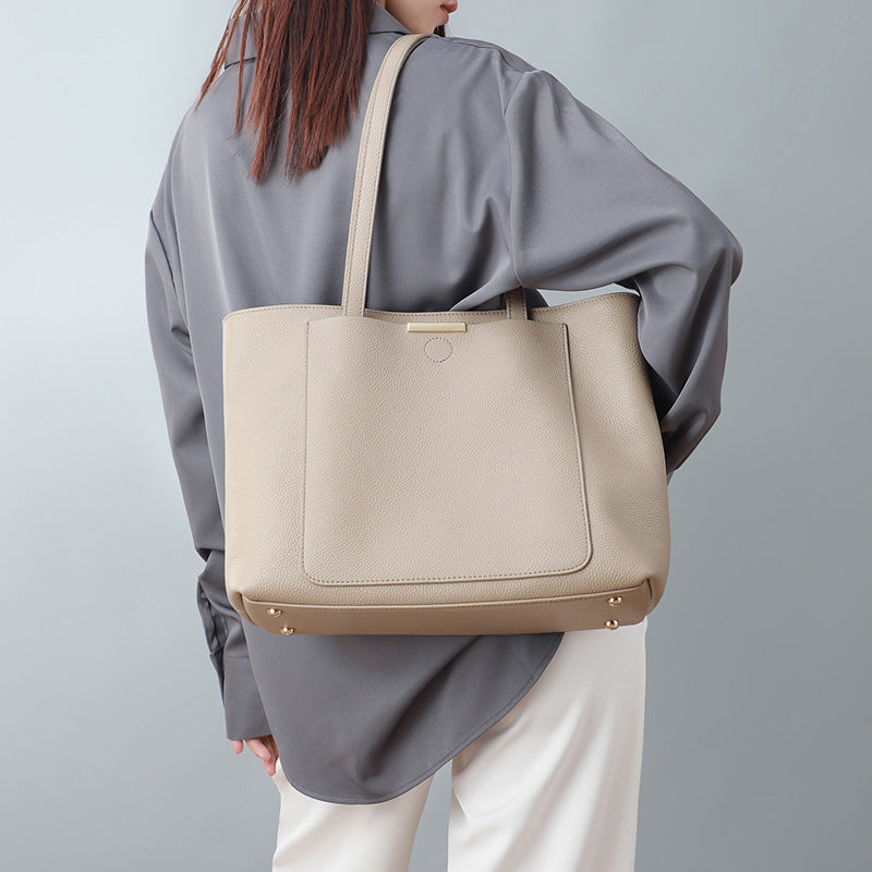 Women's Big Fashion Trendy Genuine Leather Versatile Handbags