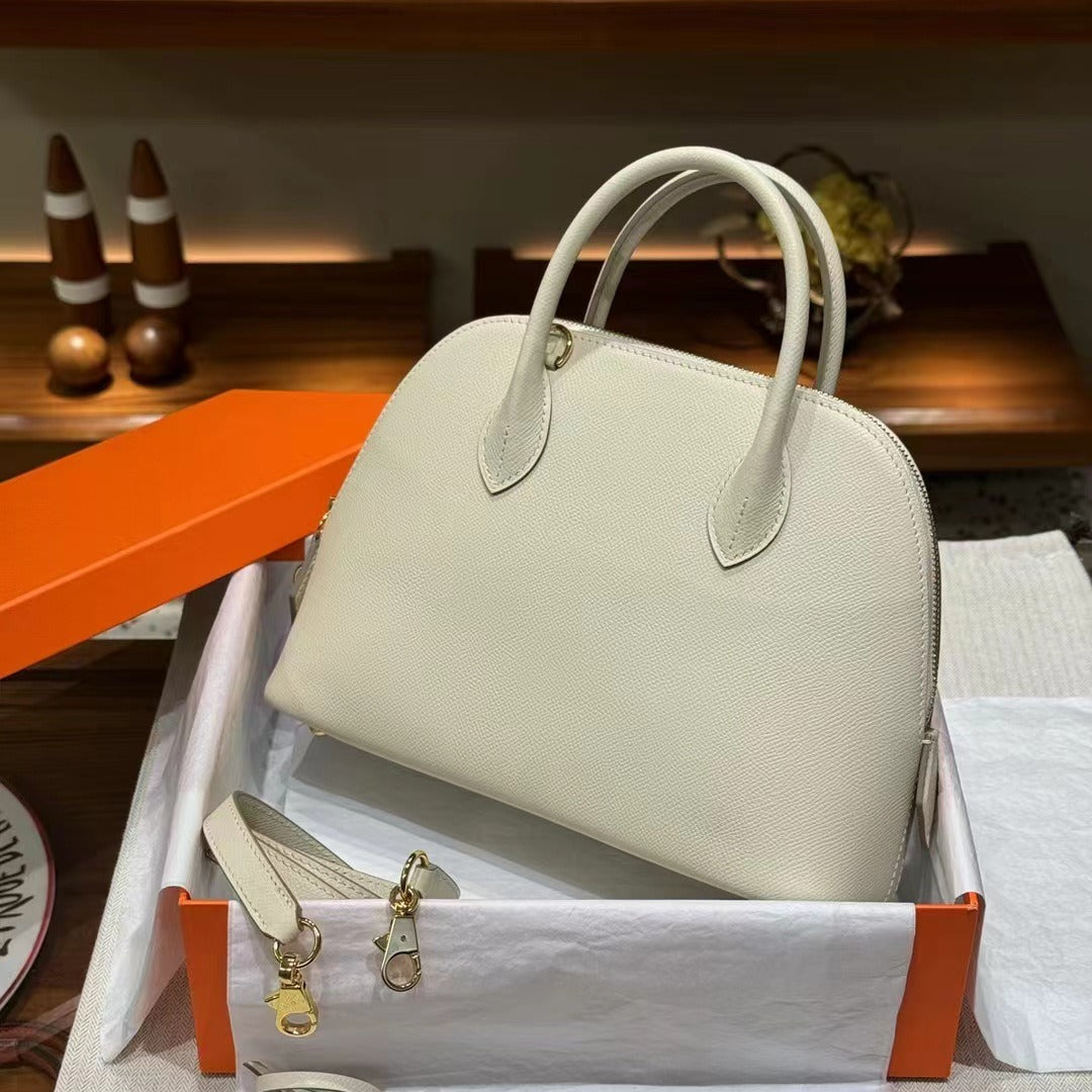 Women's Genuine Leather Shell Bowling Palm Grain Bags